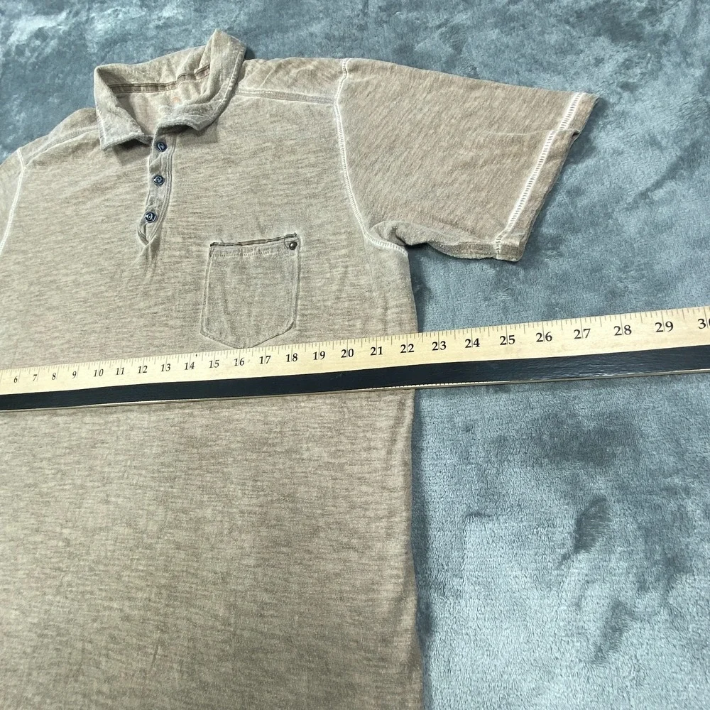 Tommy Bahama Shirt Men Large Beige Faded Style Island Crafted Beach Coastal Peru